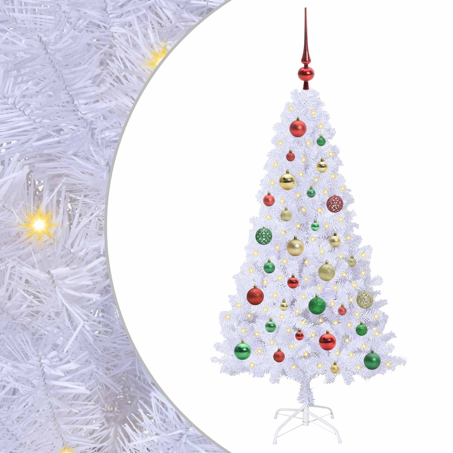 vidaXL Artificial Christmas Tree with Stand White 120 cm PVC and Steel