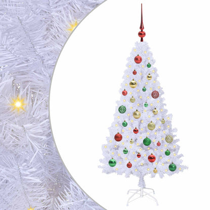 vidaXL Artificial Christmas Tree with Stand White 120 cm PVC and Steel