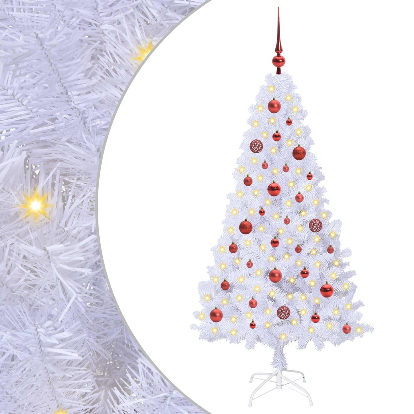vidaXL Artificial Christmas Tree with Stand White 150 cm PVC and Steel