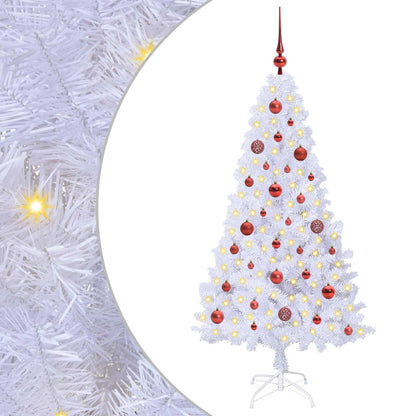 vidaXL Artificial Christmas Tree with Stand White 150 cm PVC and Steel