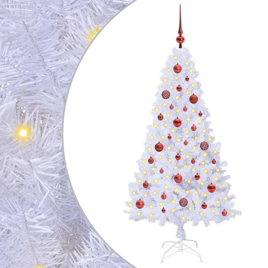 vidaXL Artificial Christmas Tree with Stand White 150 cm PVC and Steel