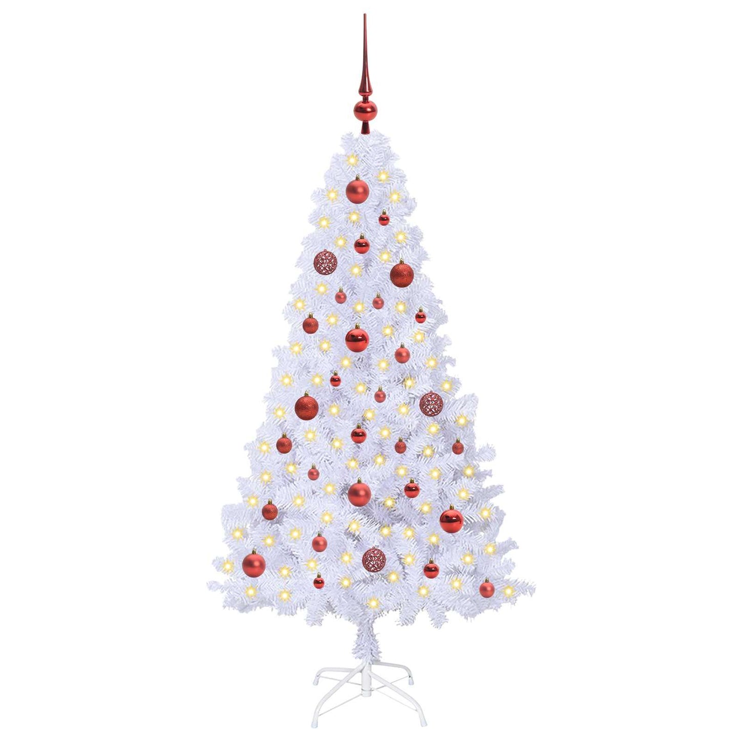 vidaXL Artificial Christmas Tree with Stand White 150 cm PVC and Steel