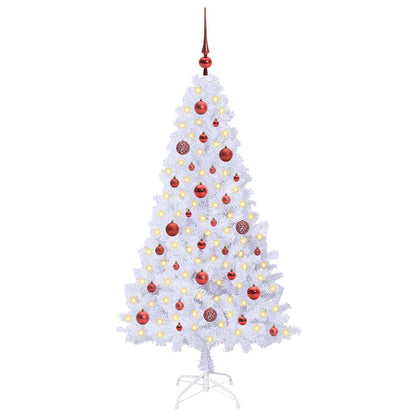 vidaXL Artificial Christmas Tree with Stand White 150 cm PVC and Steel