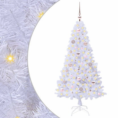 vidaXL Artificial Christmas Tree with Stand White 150 cm PVC and Steel
