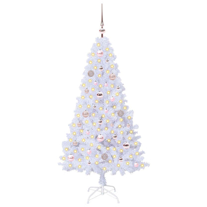 vidaXL Artificial Christmas Tree with Stand White 150 cm PVC and Steel