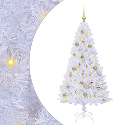 vidaXL Artificial Christmas Tree with Stand White 150 cm PVC and Steel
