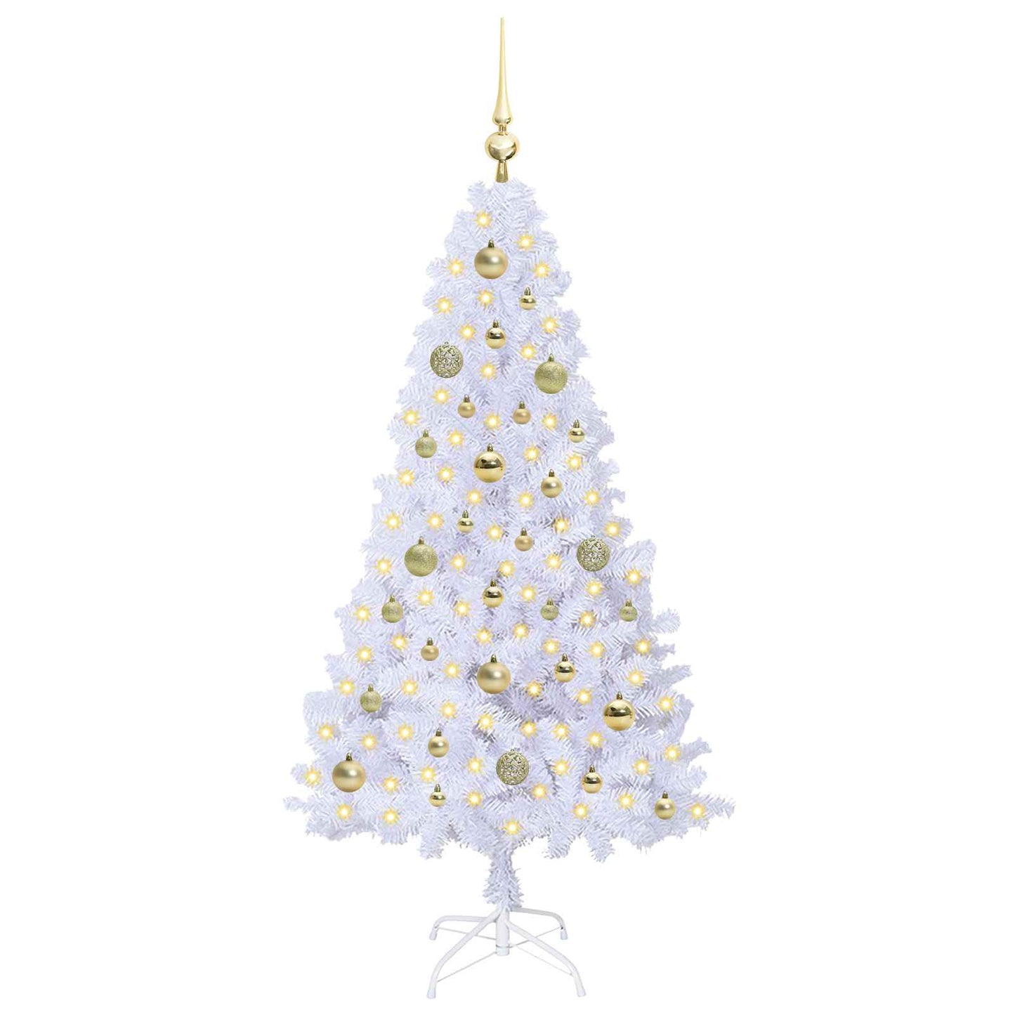 vidaXL Artificial Christmas Tree with Stand White 150 cm PVC and Steel