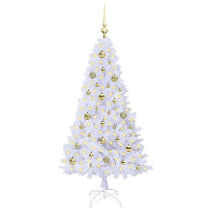 vidaXL Artificial Christmas Tree with Stand White 150 cm PVC and Steel