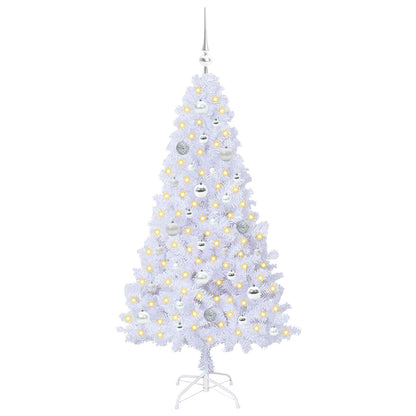 vidaXL Artificial Christmas Tree with Stand White 150 cm PVC and Steel