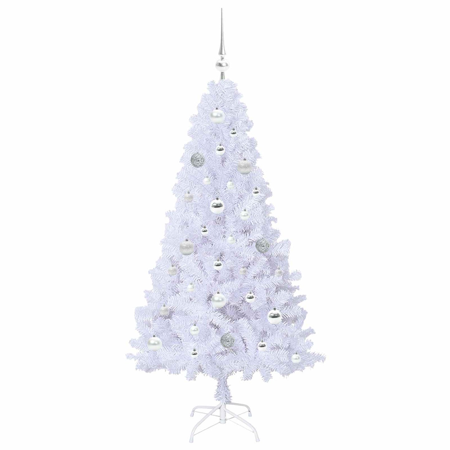 vidaXL Artificial Christmas Tree with Stand White 150 cm PVC and Steel