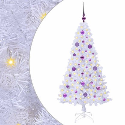 vidaXL Artificial Christmas Tree with Stand White 150 cm PVC and Steel