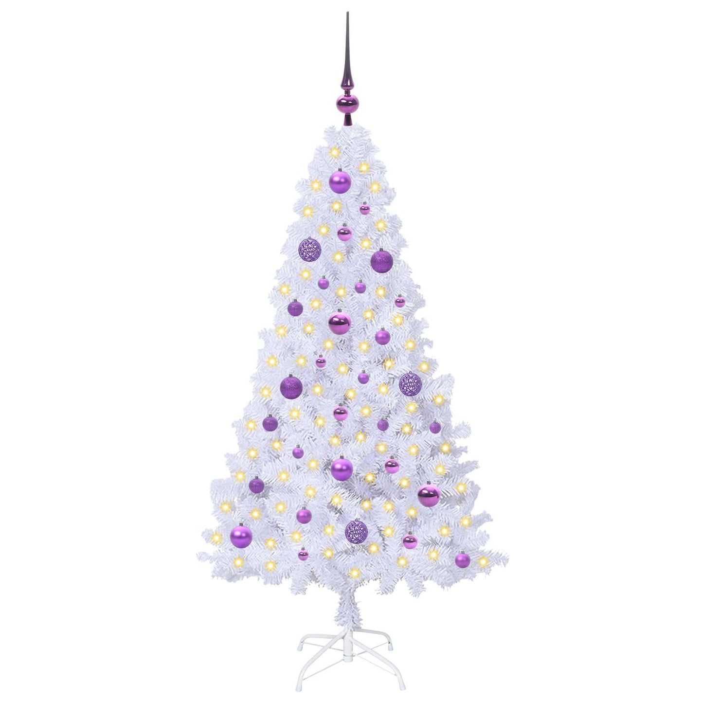vidaXL Artificial Christmas Tree with Stand White 150 cm PVC and Steel