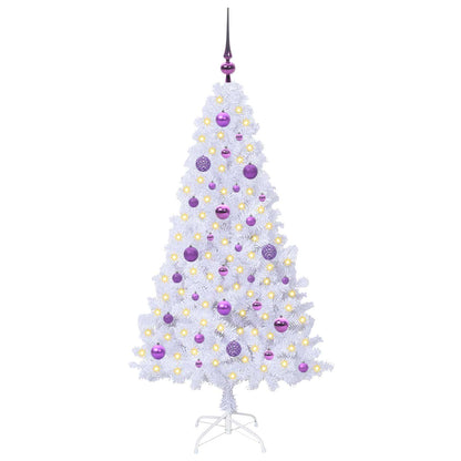 vidaXL Artificial Christmas Tree with Stand White 150 cm PVC and Steel