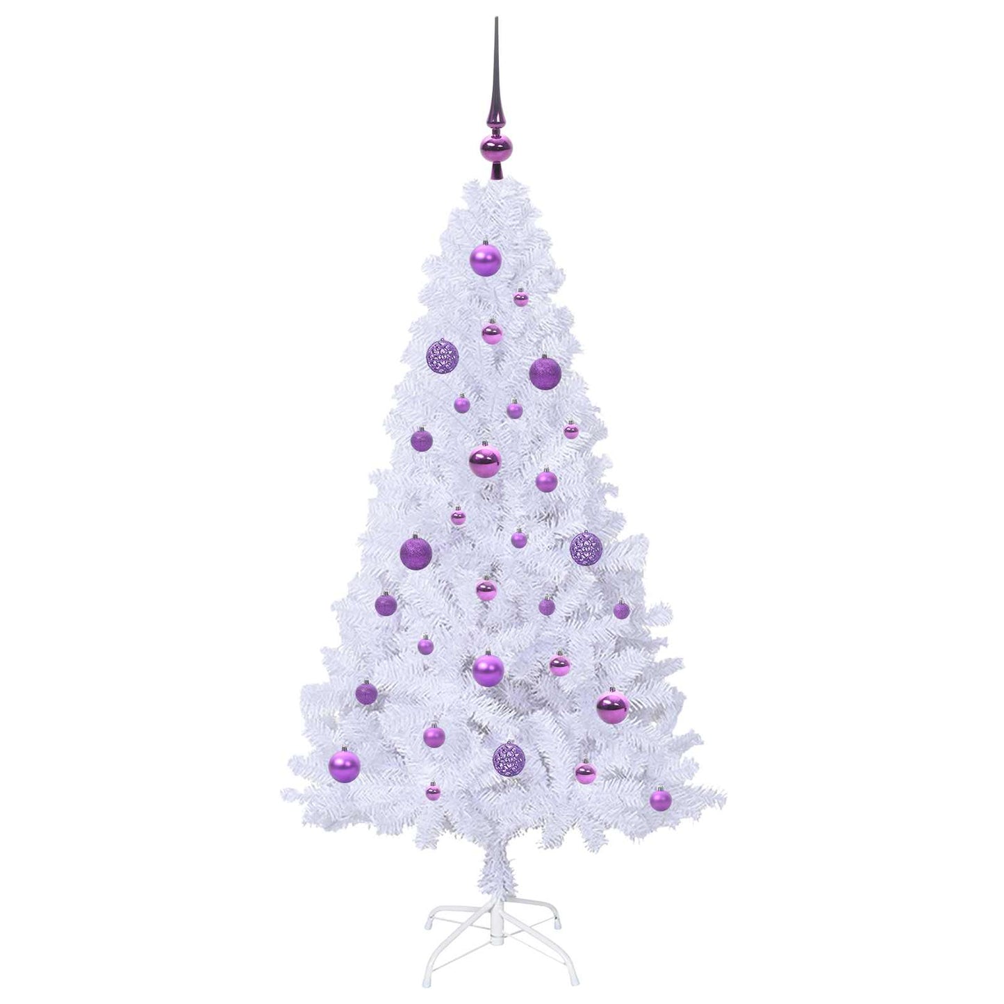 vidaXL Artificial Christmas Tree with Stand White 150 cm PVC and Steel
