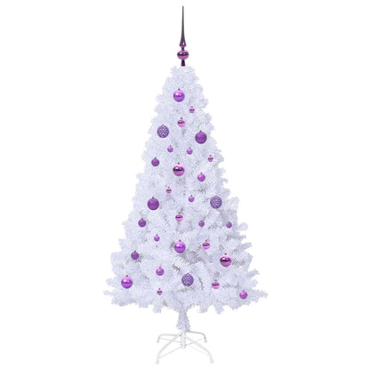 vidaXL Artificial Christmas Tree with Stand White 150 cm PVC and Steel