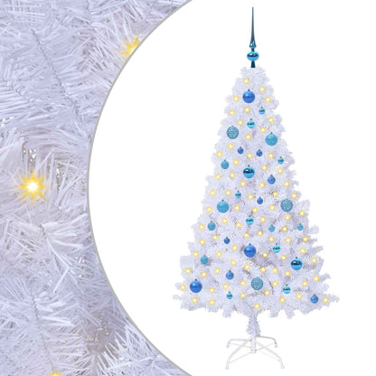 vidaXL Artificial Christmas Tree with Stand White 150 cm PVC and Steel