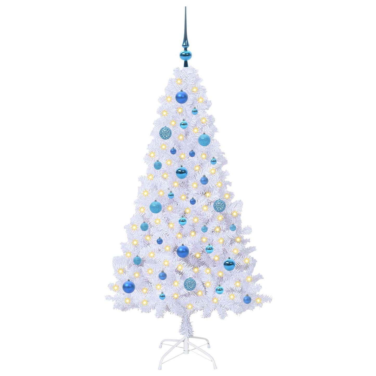 vidaXL Artificial Christmas Tree with Stand White 150 cm PVC and Steel