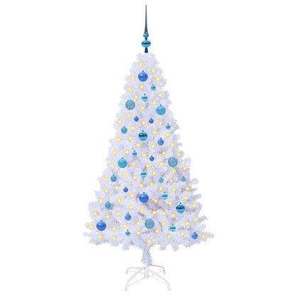 vidaXL Artificial Christmas Tree with Stand White 150 cm PVC and Steel