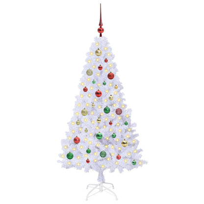 vidaXL Artificial Christmas Tree with Stand White 150 cm PVC and Steel