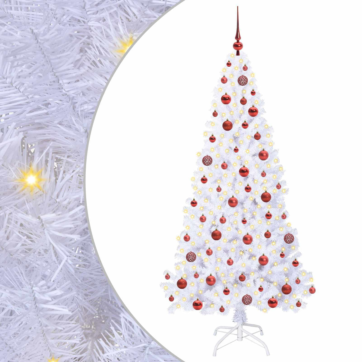 vidaXL Artificial Christmas Tree with Stand White 180 cm PVC and Steel
