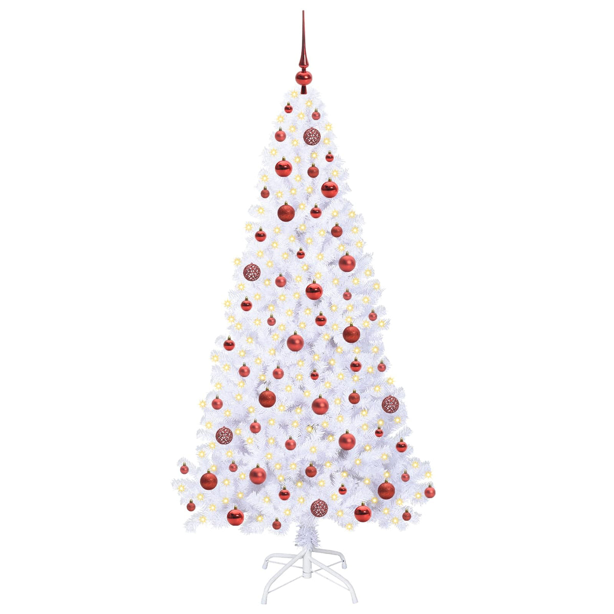 vidaXL Artificial Christmas Tree with Stand White 180 cm PVC and Steel