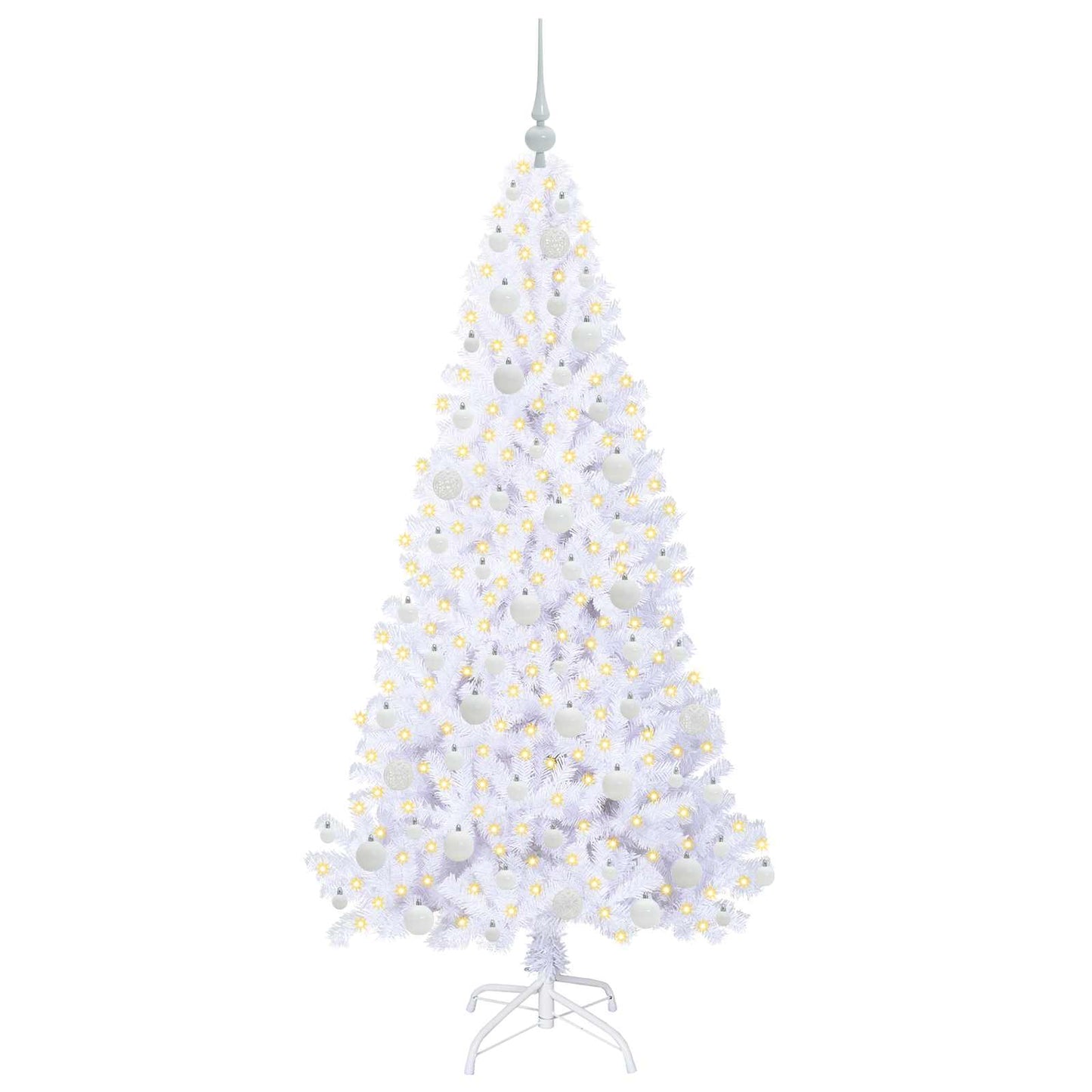 vidaXL Artificial Christmas Tree with Stand White 180 cm PVC and Steel