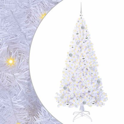 vidaXL Artificial Christmas Tree with Stand White 180 cm PVC and Steel