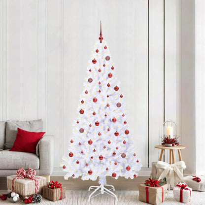 vidaXL Artificial Christmas Tree with Stand White 210 cm PVC and Steel