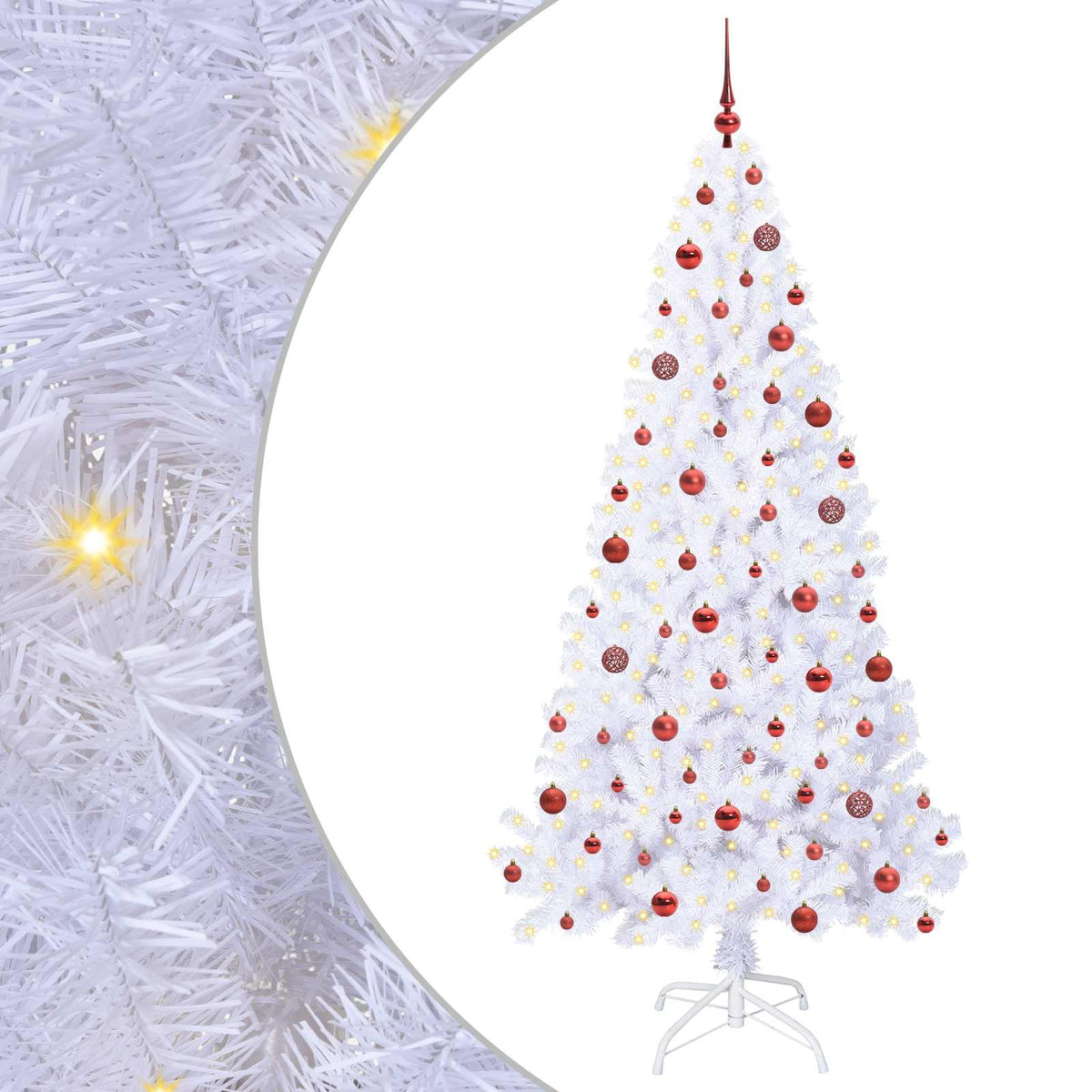 vidaXL Artificial Christmas Tree with Stand White 210 cm PVC and Steel