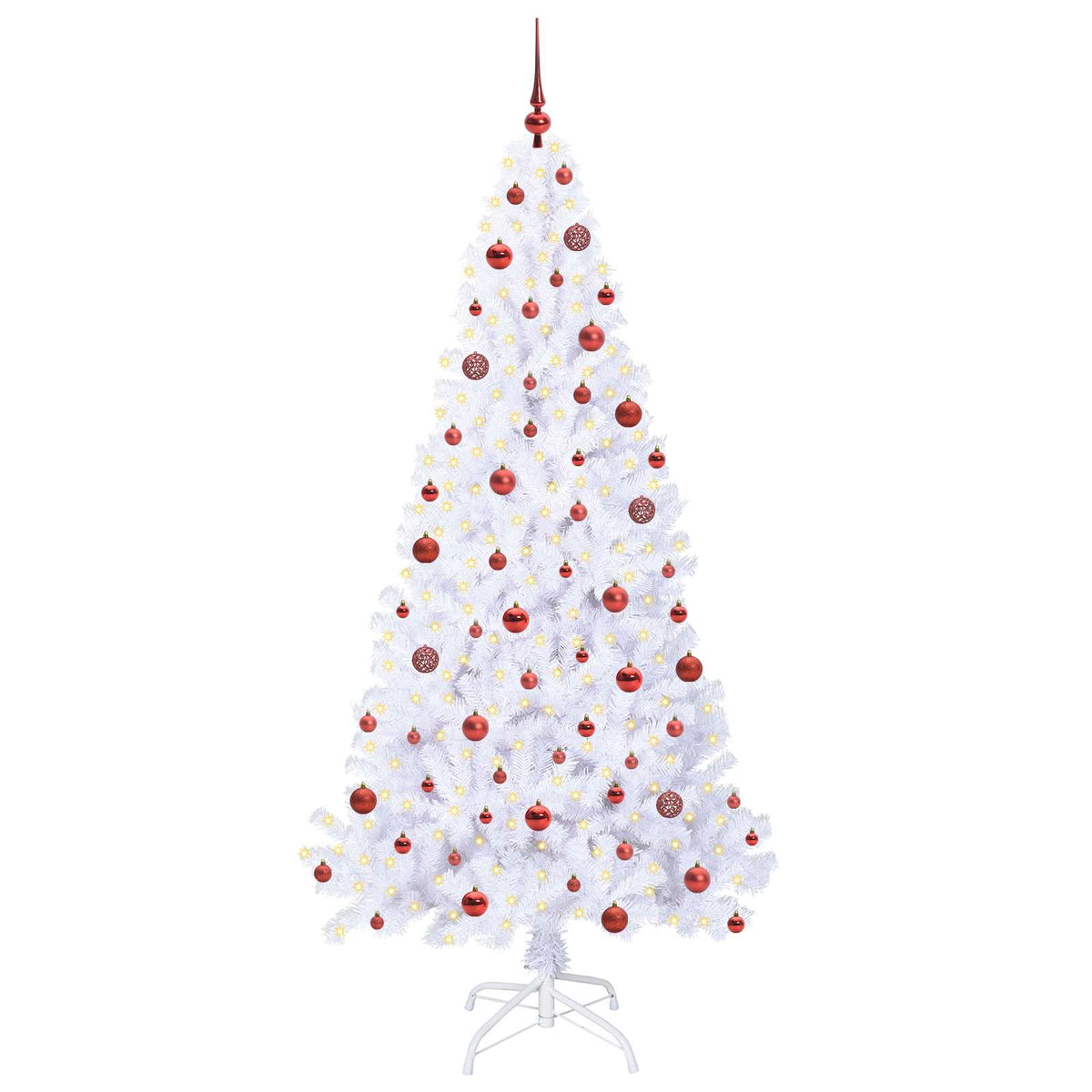 vidaXL Artificial Christmas Tree with Stand White 210 cm PVC and Steel