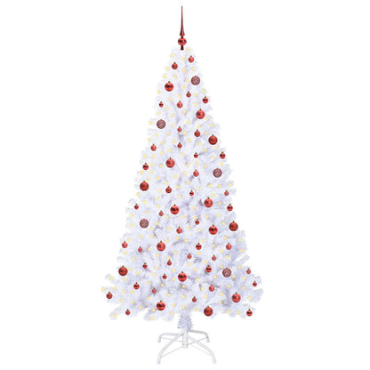 vidaXL Artificial Christmas Tree with Stand White 210 cm PVC and Steel