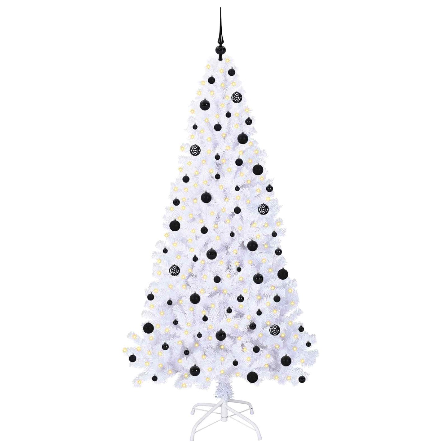 vidaXL Artificial Christmas Tree with Stand White 210 cm PVC and Steel
