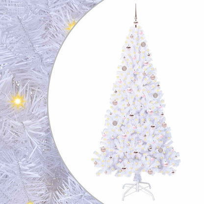 vidaXL Artificial Christmas Tree with Stand White 210 cm PVC and Steel