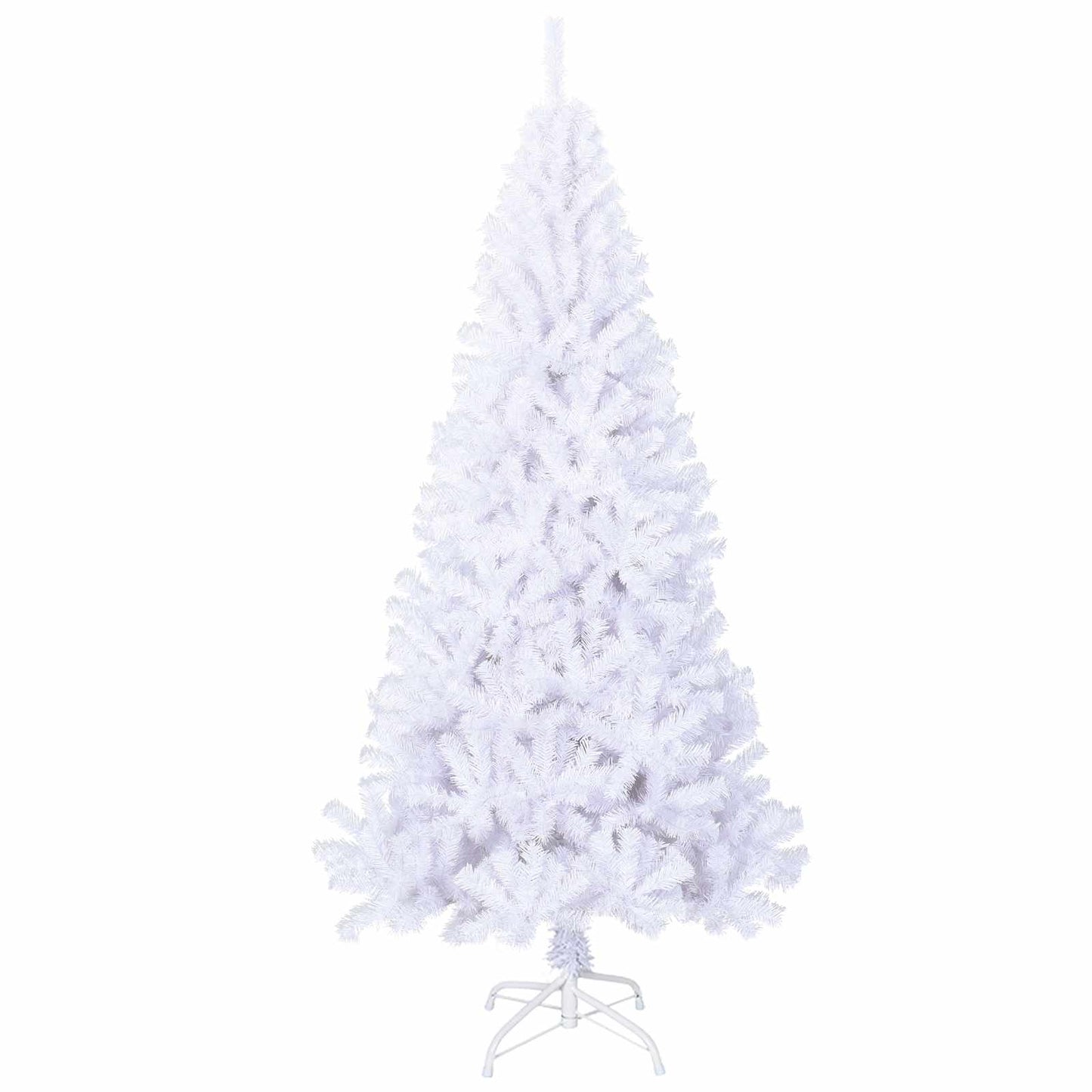 vidaXL Artificial Christmas Tree with Stand White 210 cm PVC and Steel