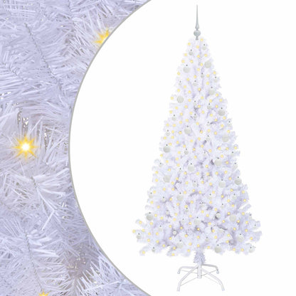 vidaXL Artificial Christmas Tree with Stand White 210 cm PVC and Steel