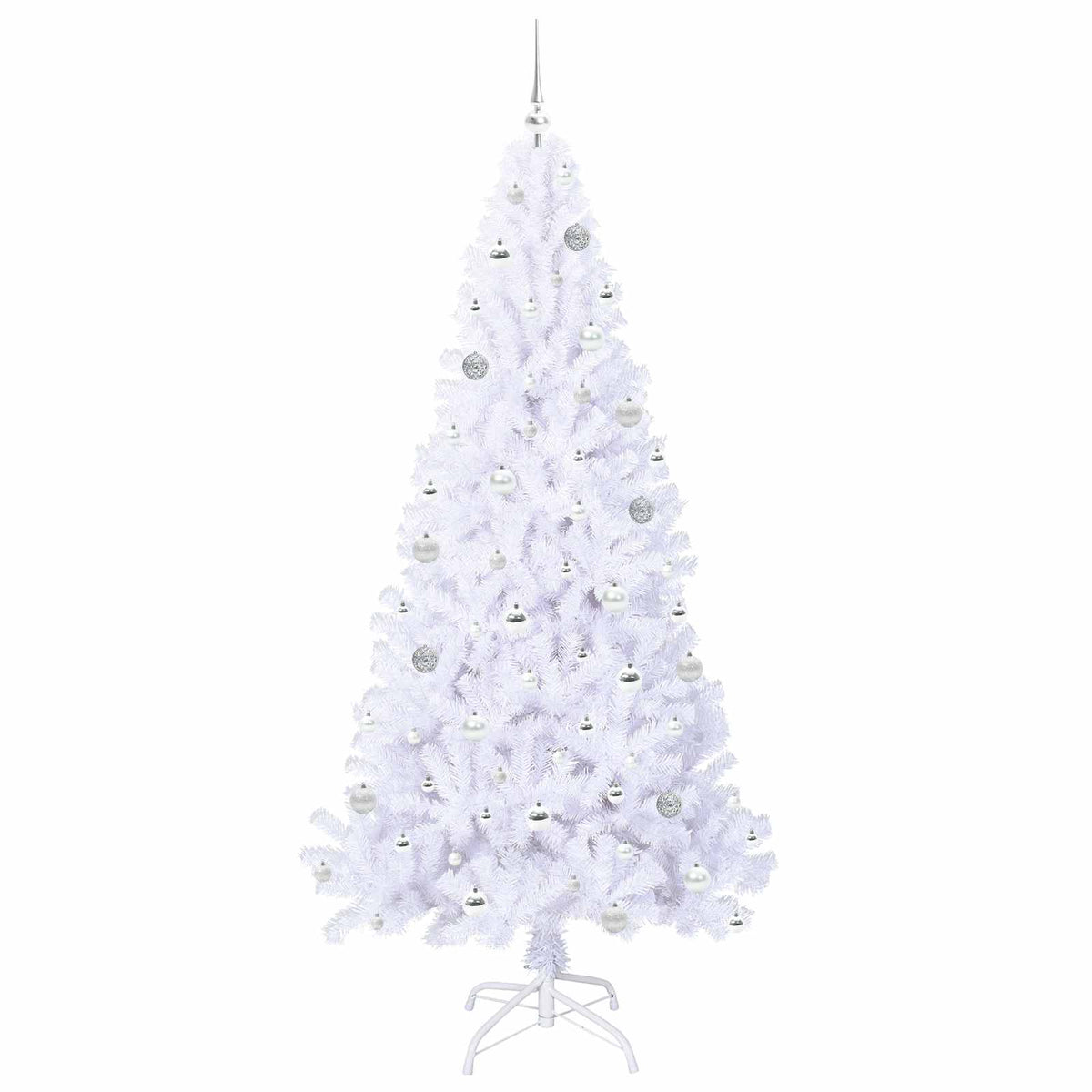 vidaXL Artificial Christmas Tree with Stand White 210 cm PVC and Steel