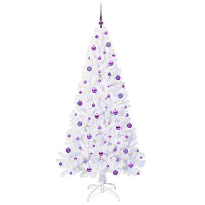 vidaXL Artificial Christmas Tree with Stand White 210 cm PVC and Steel