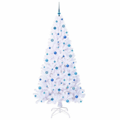 vidaXL Artificial Christmas Tree with Stand White 210 cm PVC and Steel