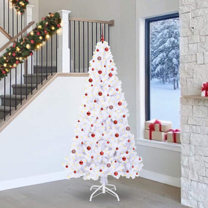 vidaXL Artificial Christmas Tree with Stand White 240 cm PVC and Steel