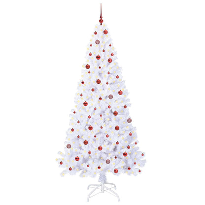 vidaXL Artificial Christmas Tree with Stand White 240 cm PVC and Steel