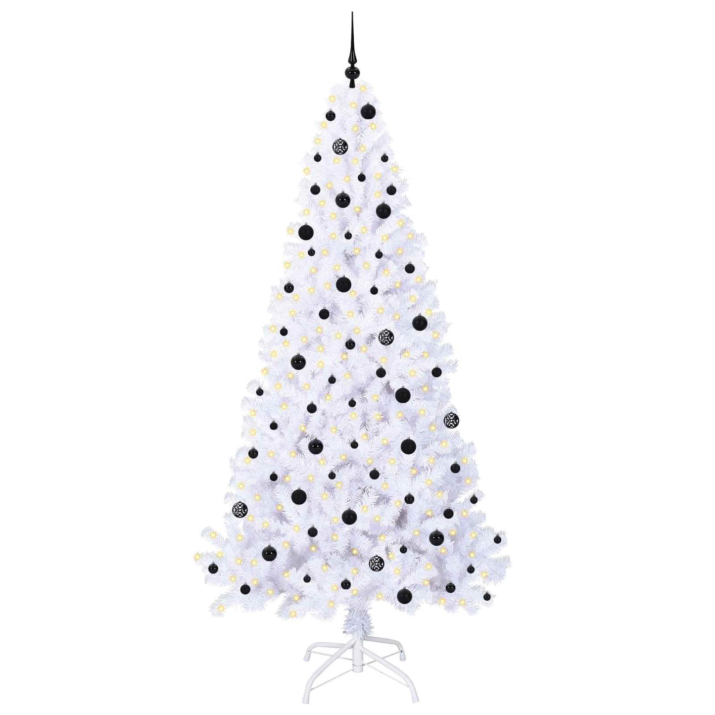 vidaXL Artificial Christmas Tree with Stand White 240 cm PVC and Steel