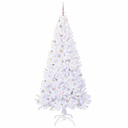 vidaXL Artificial Christmas Tree with Stand White 240 cm PVC and Steel