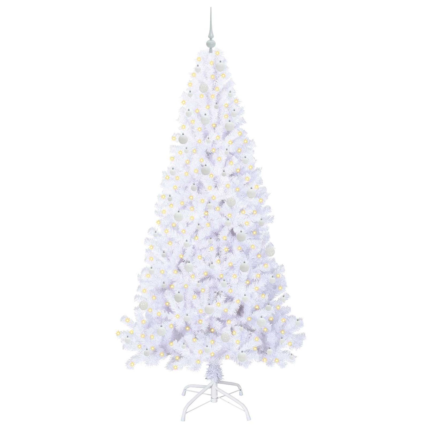 vidaXL Artificial Christmas Tree with Stand White 240 cm PVC and Steel