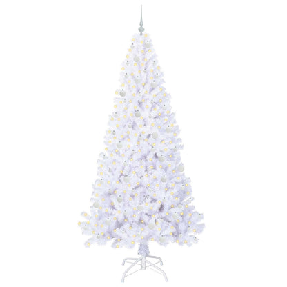 vidaXL Artificial Christmas Tree with Stand White 240 cm PVC and Steel