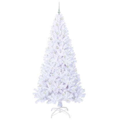 vidaXL Artificial Christmas Tree with Stand White 240 cm PVC and Steel