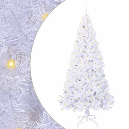 vidaXL Artificial Christmas Tree with Stand White 240 cm PVC and Steel