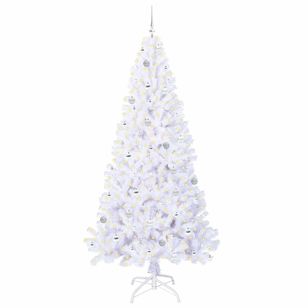 vidaXL Artificial Christmas Tree with Stand White 240 cm PVC and Steel