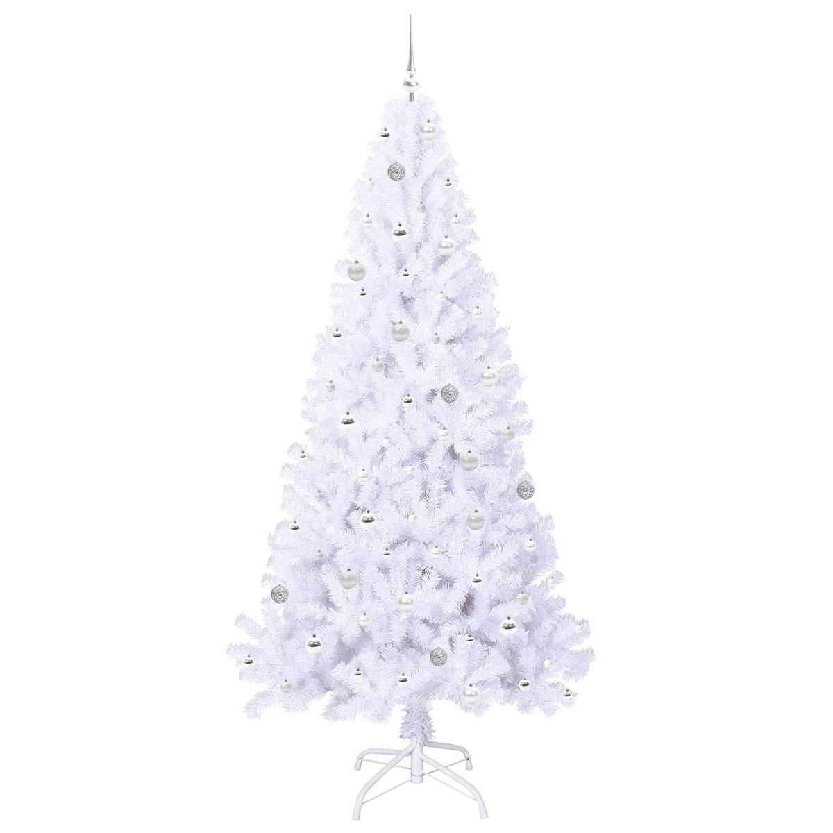 vidaXL Artificial Christmas Tree with Stand White 240 cm PVC and Steel