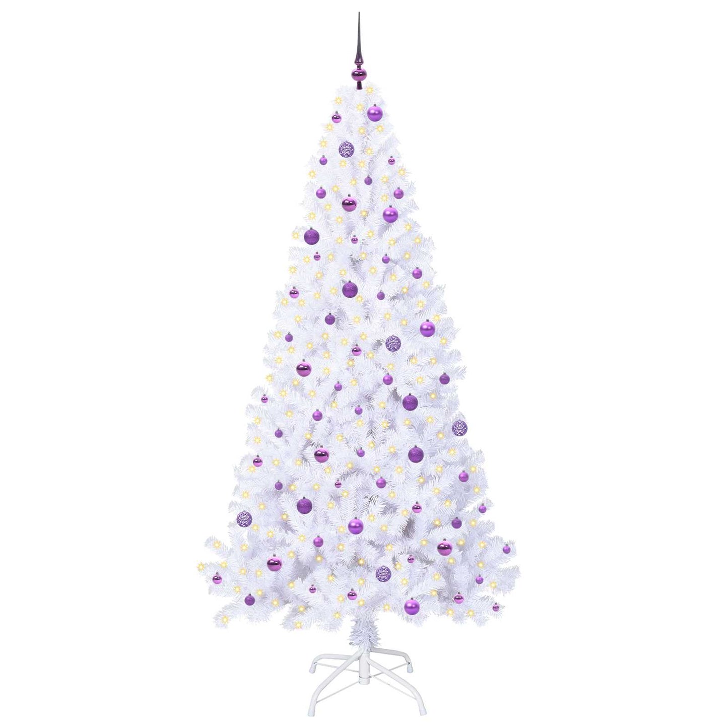 vidaXL Artificial Christmas Tree with Stand White 240 cm PVC and Steel