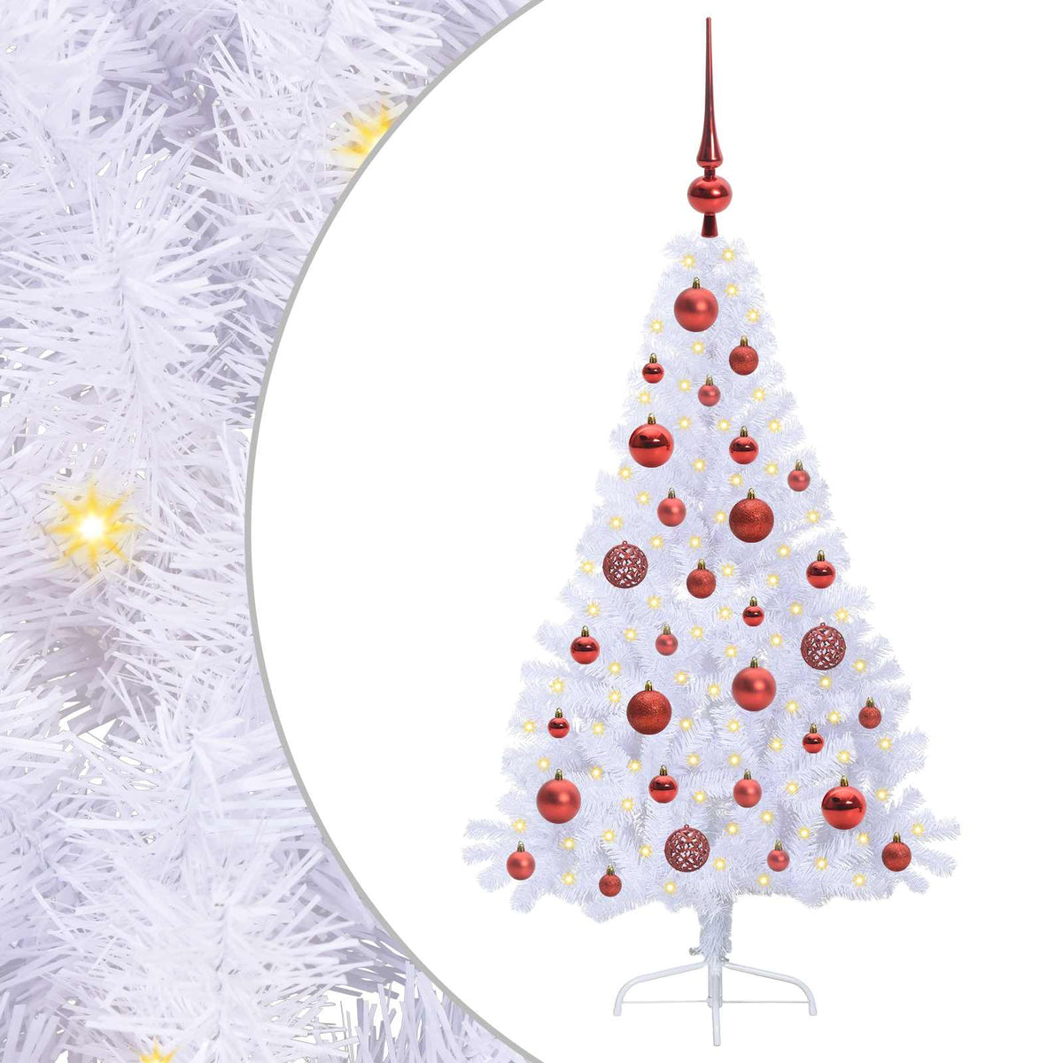 vidaXL Artificial Christmas Tree with Stand White 120 cm PVC and Steel